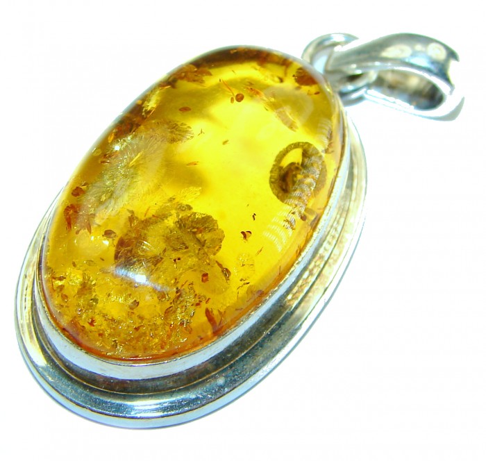 Vintage Beauty authentic Baltic Amber .925 Sterling Silver handcrafted pendant - photo 2