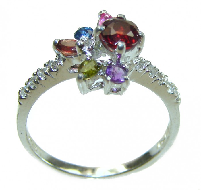 Authentic 1.3 carat Ruby .925 Sterling Silver handmade Cocktail Ring s. 7 1/4 - photo 2