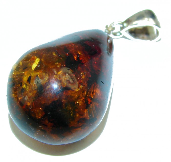 Dark Nectar Baltic Amber .925 Sterling Silver handmade Pendant - photo 1