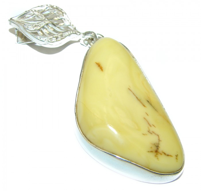 Butterscotch Baltic Amber .925 Sterling Silver handmade Pendant - photo 2