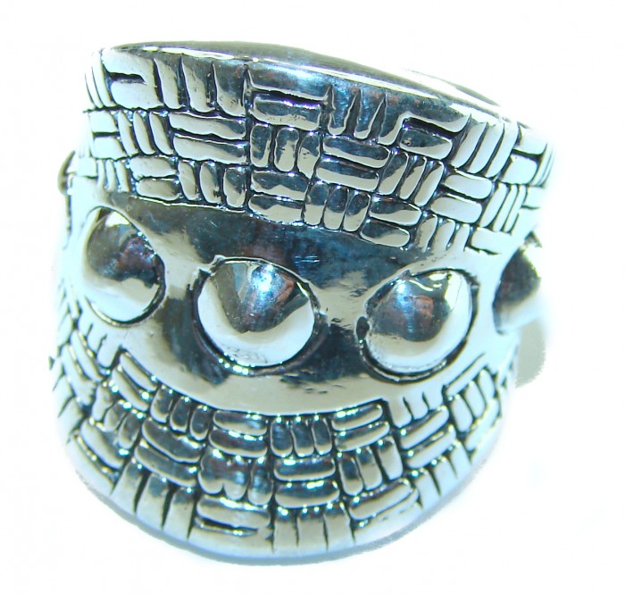 Large Bali made .925 Sterling Silver handcrafted Ring s. 5 3/4 - photo 2