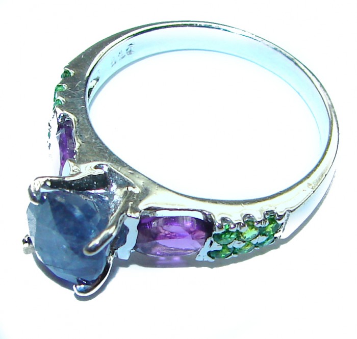 4.5 carat Yellow Sapphire .925 Sterling Silver handcrafted ring; s. 8 - photo 1