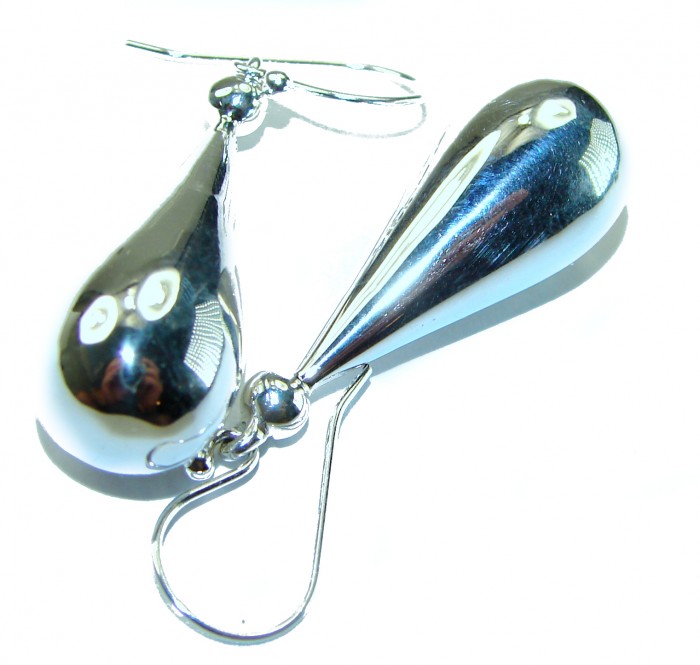 Highly Polished Fancy .925 Sterling Silver Italy made Earrings - photo 1