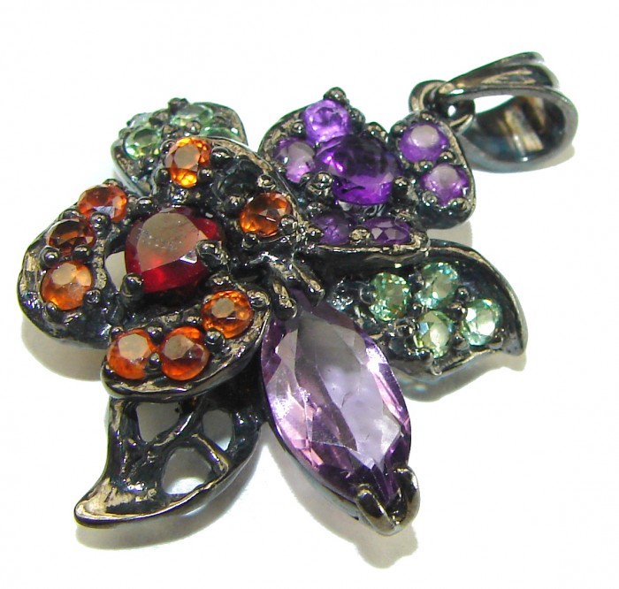 Perfect faceted Amethyst .925 Sterling Silver handcrafted Pendant - photo 3