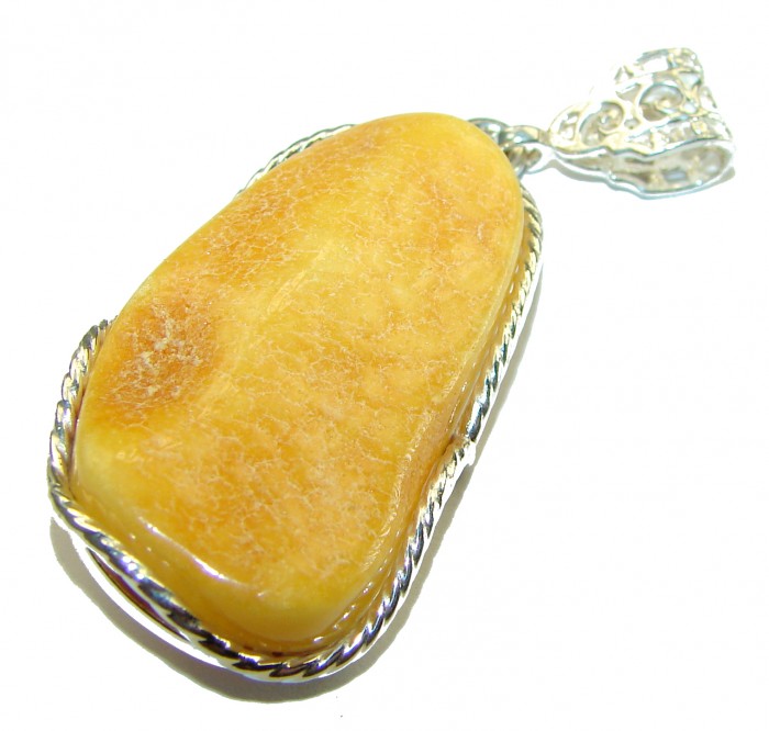 Butterscotch Baltic Amber .925 Sterling Silver handmade Pendant - photo 3