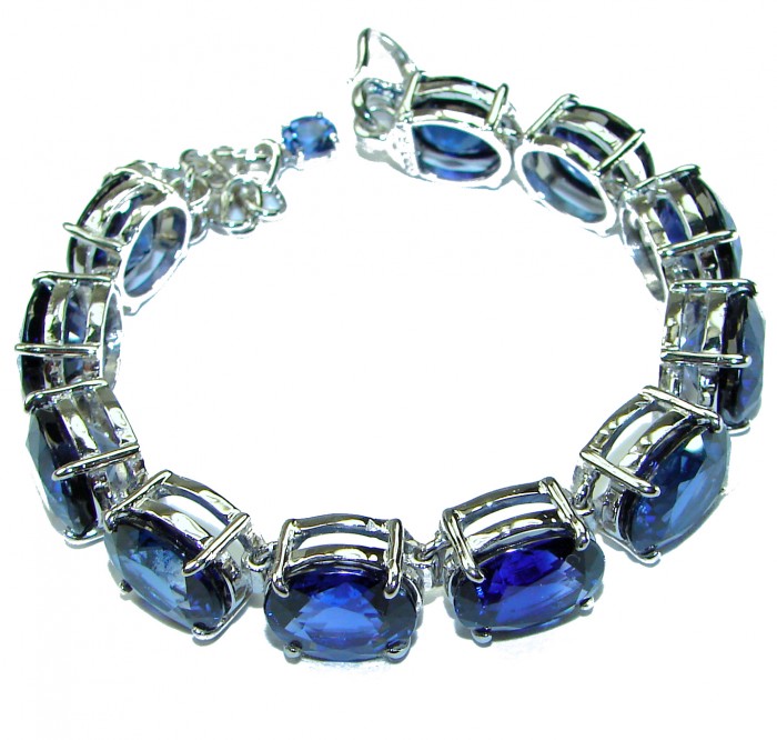 105.5 carat London Blue Topaz .925 Sterling Silver handcrafted Bracelet - photo 3