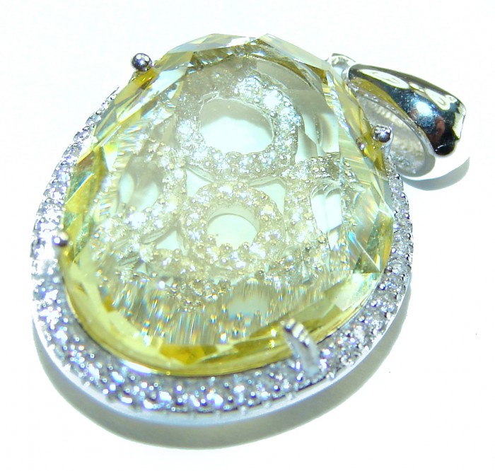 Splendid 10.5 carat Citrine .925 Sterling Silver Handcrafted handmade Pendant - photo 2