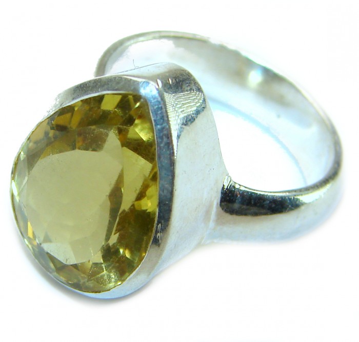 Authentic Citrine .925 Sterling Silver handmade Cocktail Ring s. 8 - photo 1