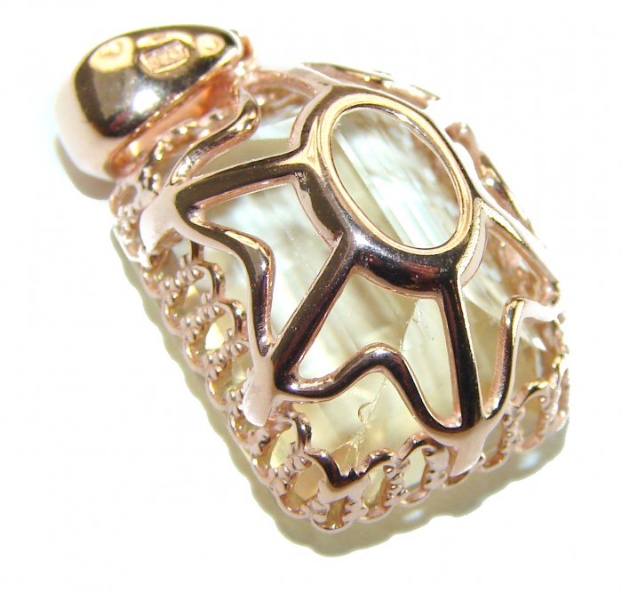 10.3 carat Lemon Quartz 14K Gold over .925 Sterling Silver handcrafted pendant - photo 1