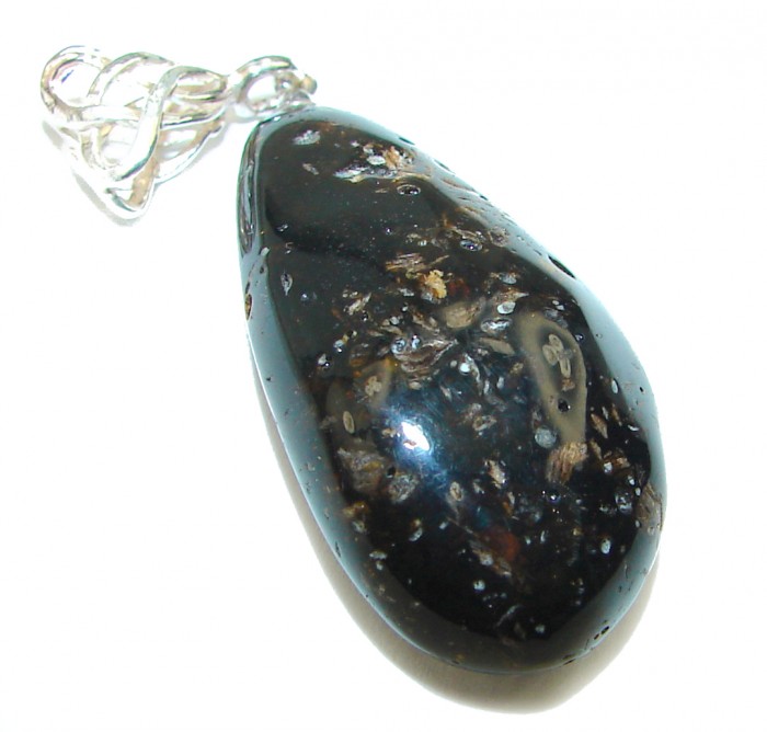 Rough Baltic Amber .925 Sterling Silver handmade Pendant - photo 1