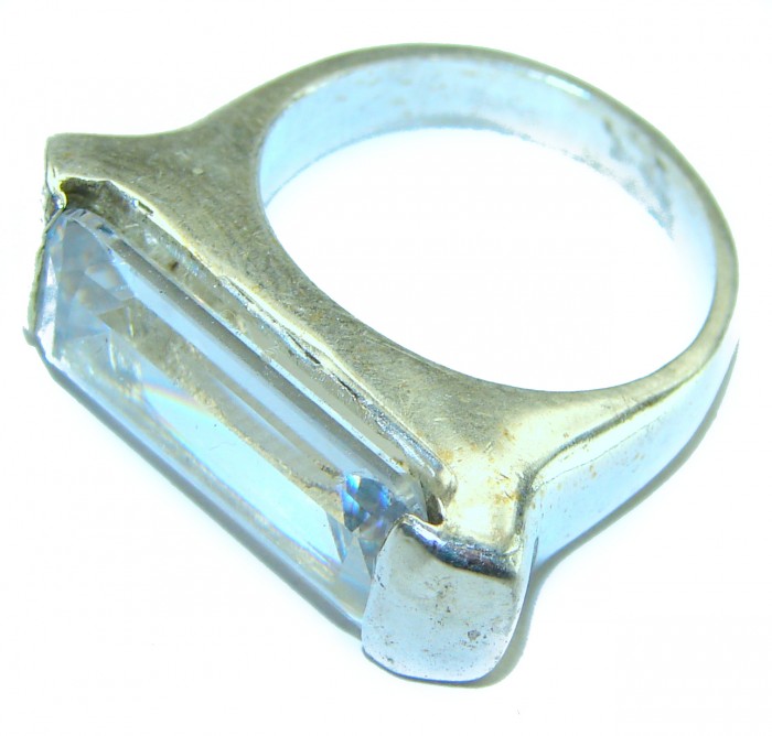 White Topaz .925 Sterling Silver handcrafted ring size 6 - photo 1