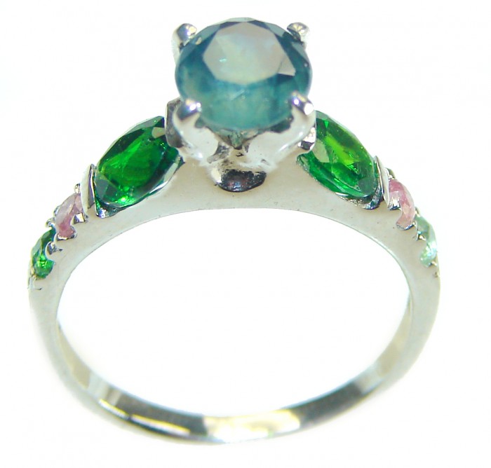 Emma 0.5 carat Sapphire .925 Sterling Silver Handcrafted Ring size 6 1/2 - photo 2