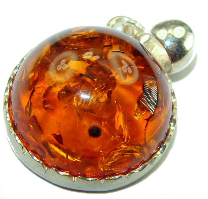 Vintage Beauty authentic Baltic Amber .925 Sterling Silver handcrafted pendant - photo 2
