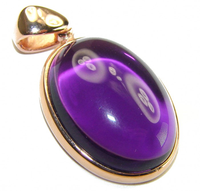 Vintage Design Amethyst 14K Gold over .925 Sterling Silver handcrafted Pendant - photo 1