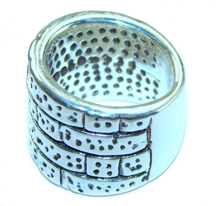 Large Bali made .925 Sterling Silver handcrafted Ring s. 7 - photo 1