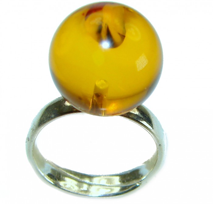 Beauty of the Sea natural Baltic Amber .925 Sterling Silver handcrafted ring; s. 5 1/4 - photo 2