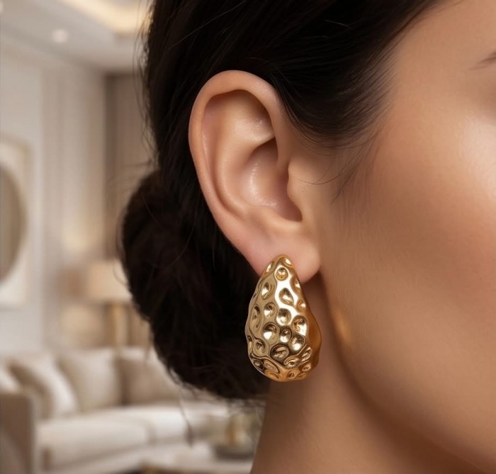 Allure Golden tone handcrafted Stylish earrings - photo 1