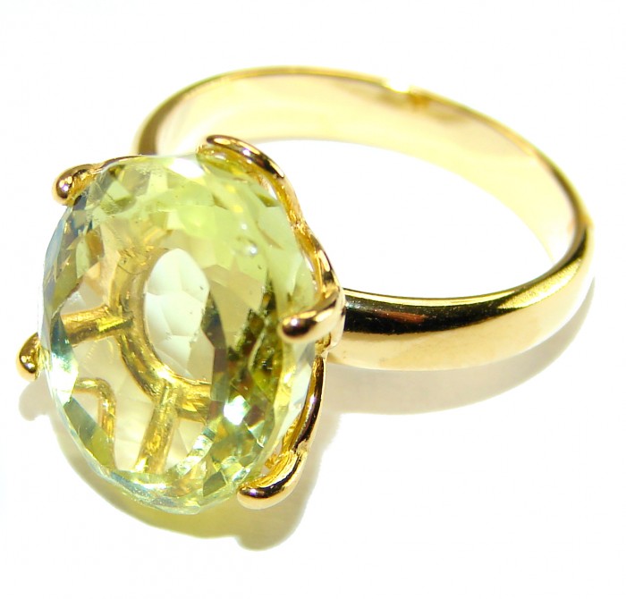 Authentic Citrine 14k Gold over .925 Sterling Silver handmade Cocktail Ring s. 7 - photo 1