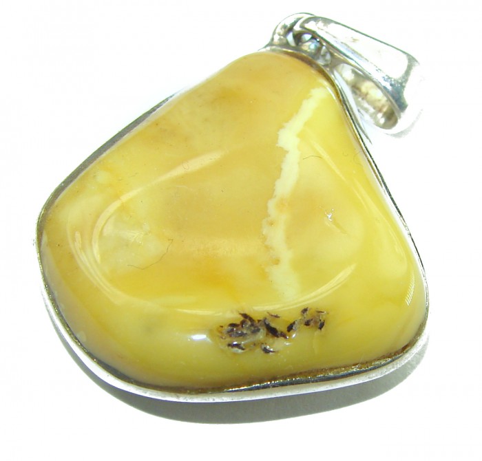 Butterscotch Baltic Amber .925 Sterling Silver handmade Pendant - photo 2