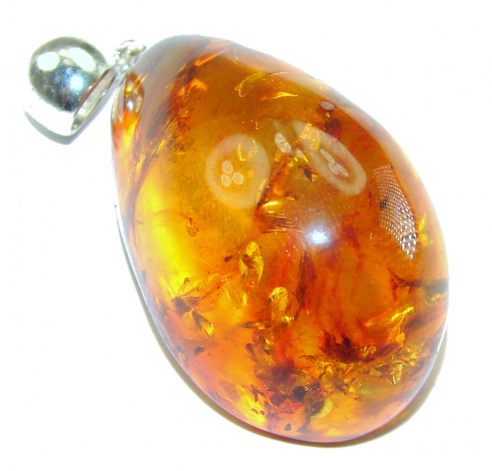 Vintage Beauty authentic Baltic Amber .925 Sterling Silver handcrafted pendant - photo 3