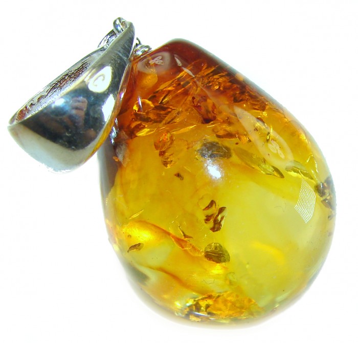 Vintage Beauty authentic Baltic Amber .925 Sterling Silver handcrafted pendant - photo 1