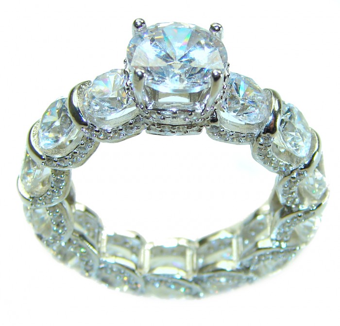 Radiant Femininity White Topaz .925 Sterling Silver handcrafted ring size 7 1/4 - photo 3