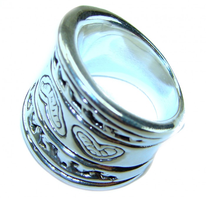 Large Bali made .925 Sterling Silver handcrafted Ring s. 6 - photo 1