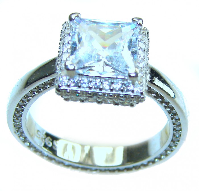 Spectacular 4.5 carat White Topaz .925 Sterling Silver stack up ring size 6 1/4 - photo 3
