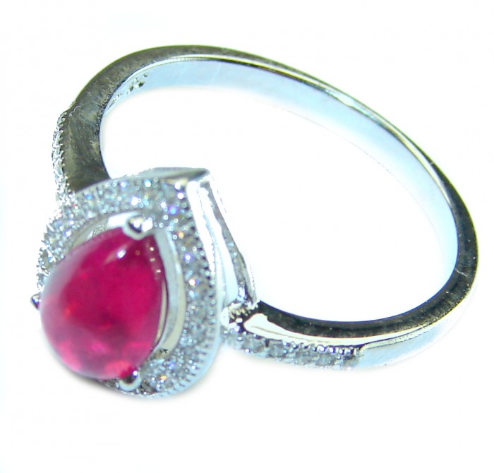 Gabriella 1.8 carat Ruby .925 Sterling Silver handcrafted Cocktail Ring s. 8 - photo 2
