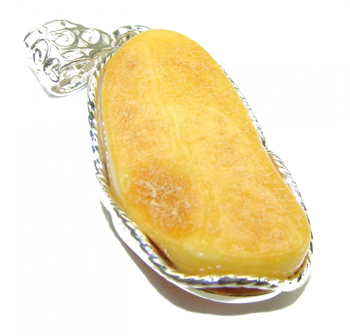 Butterscotch Baltic Amber .925 Sterling Silver handmade Pendant - photo 1
