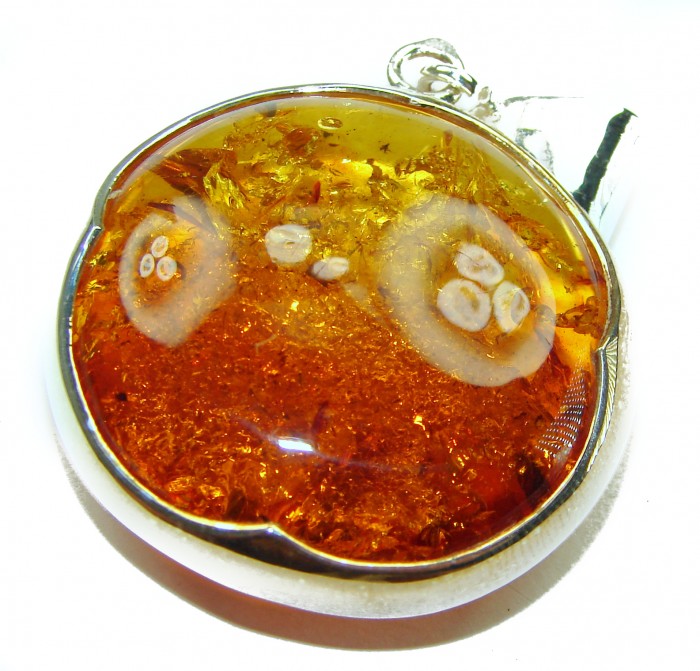 Vintage Beauty authentic Baltic Amber .925 Sterling Silver handcrafted pendant - photo 3