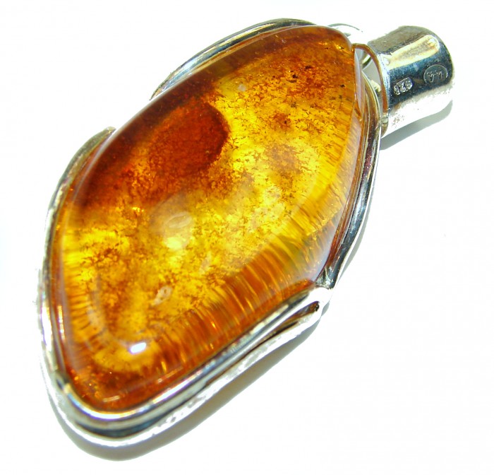 Baltic Amber .925 Sterling Silver handmade Pendant - photo 1