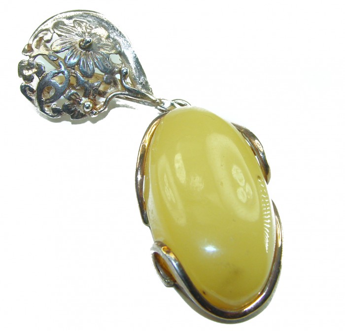 Butterscotch Baltic Amber .925 Sterling Silver handmade Pendant - photo 3