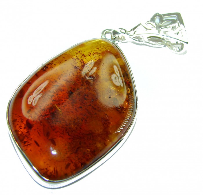 Authentic Baltic Amber .925 Sterling Silver handmade Pendant - photo 2