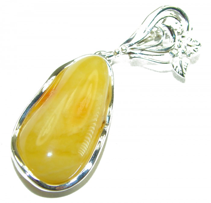 Butterscotch Baltic Amber .925 Sterling Silver handmade Pendant - photo 1