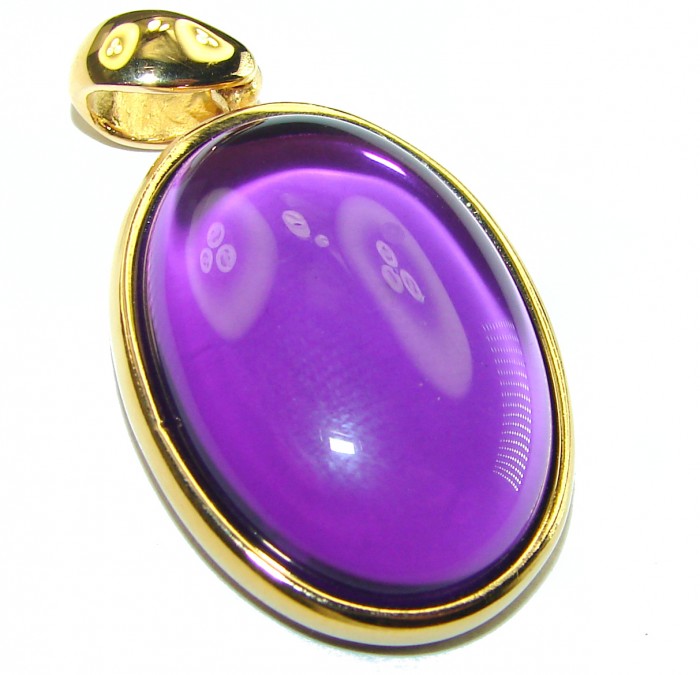 Vintage Design Amethyst 14K Gold over .925 Sterling Silver handcrafted Pendant - photo 3