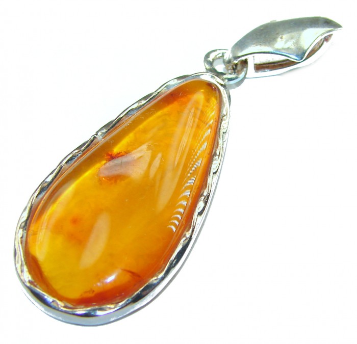 Vintage Beauty authentic Baltic Amber .925 Sterling Silver handcrafted pendant - photo 3