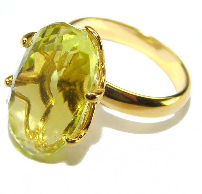 Authentic Citrine 14k Gold over .925 Sterling Silver handmade Cocktail Ring s. 7 - photo 2