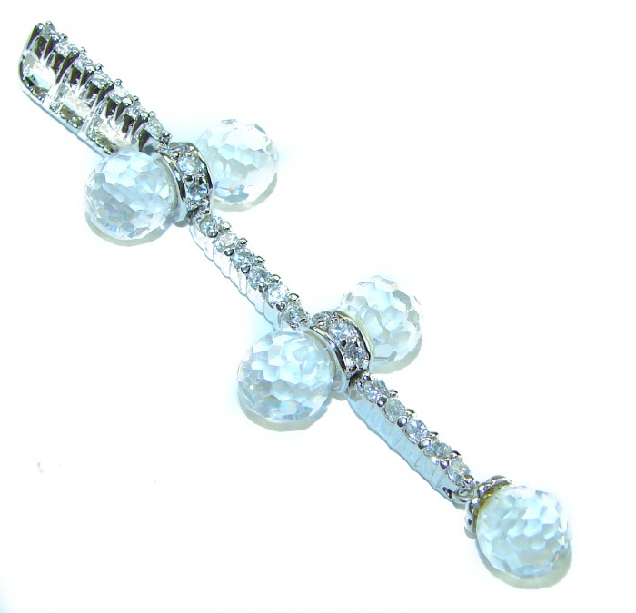 Vintage style- genuine 10.5 carat White Topaz .925 Sterling Silver handmade Pendant - photo 1