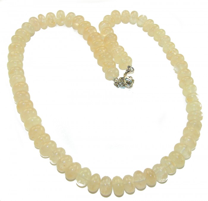 Victoria Authentic 228.5 carat Brazilian Citrine .925 Sterling Silver brilliantly handcrafted Statement necklace - Citrine necklace with silver clasp, top view