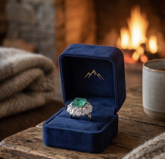 Elizabeth princess cut 14.8 carat Colombian Emerald 12.3 carat Moissanite .925 Sterling Silver dipped in Rhodium handcrafted Ring size 6 - photo 3