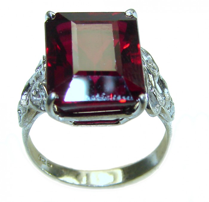 My Love - Red Brilliance 11.5 carat Red Topaz .925 Silver handcrafted Cocktail Ring s. 7 - photo 4