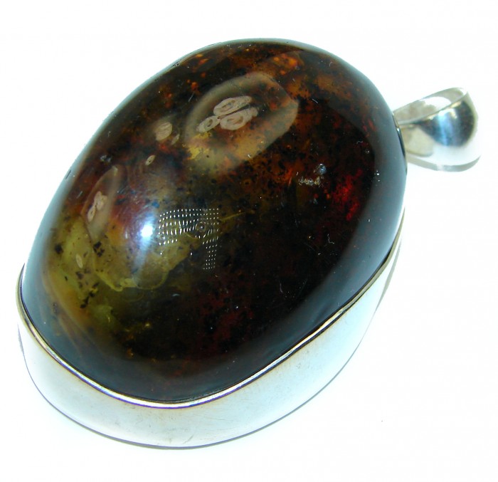 Large Natural Baltic Amber .925 Sterling Silver handmade Pendant - photo 1