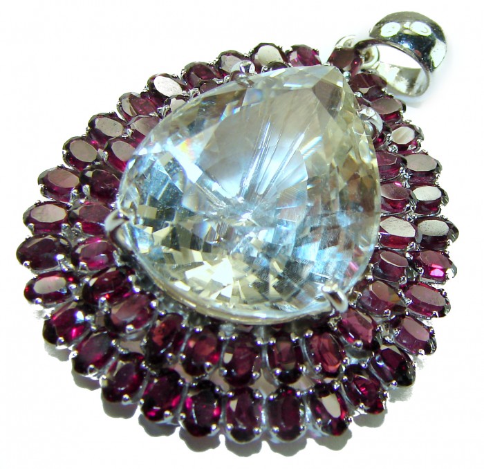 Luxury Timeless Jewels genuine 25.5 CARAT Lemon Topaz .925 Sterling Silver handmade Pendant - photo 3
