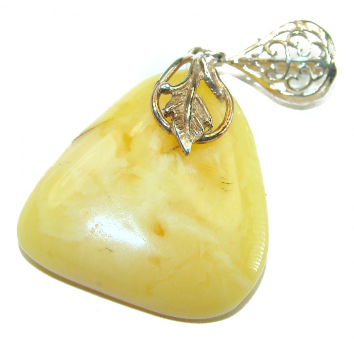 Butterscotch Baltic Amber .925 Sterling Silver handmade Pendant - photo 2