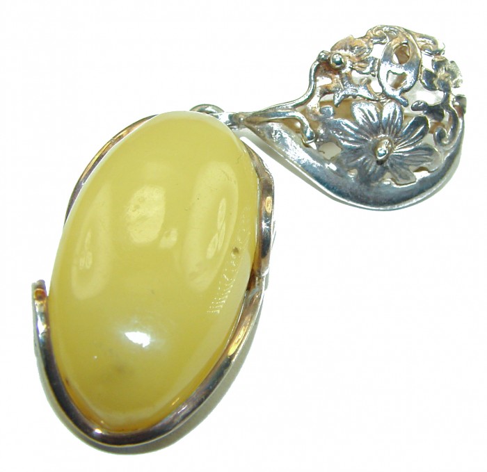 Butterscotch Baltic Amber .925 Sterling Silver handmade Pendant - photo 2