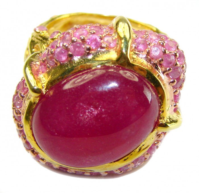 Infinity authentic Ruby 18K Gold over .925 Sterling Silver handcrafted Ring size 7 - photo 2