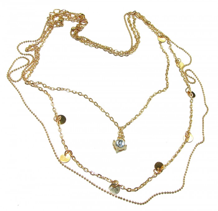 Multilayer Necklace Gold over .925 Sterling Silver handcrafted necklace - photo 2