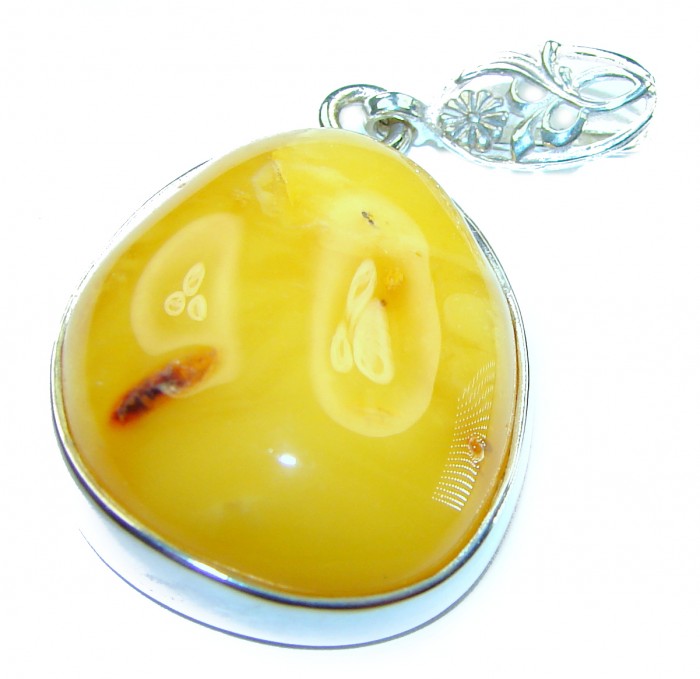 Authentic Butterscotch Baltic Amber .925 Sterling Silver beautifully handcrafted Pendant - photo 2