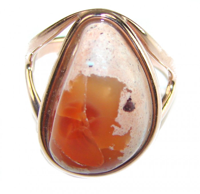 Bonfire Night best quality 17.5 carat Mexican Opal .925 Sterling Silver handmade ring 7 - photo 2